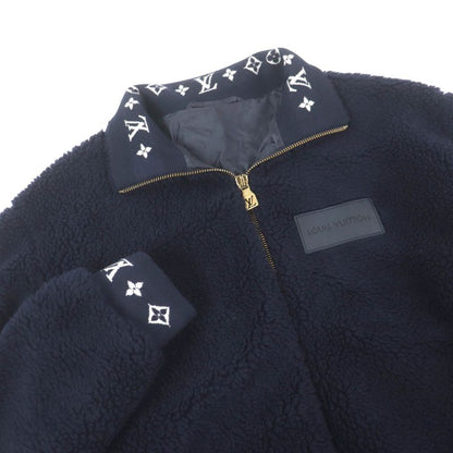 Louis Vuitton 1aglxq 25SS Monogram Leather Patch Fleece Jacket Blouson Navy L