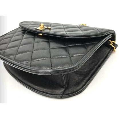Chanel Quilted CC Logo Turnlock Limited Edition Chain Shoulder Bag Black