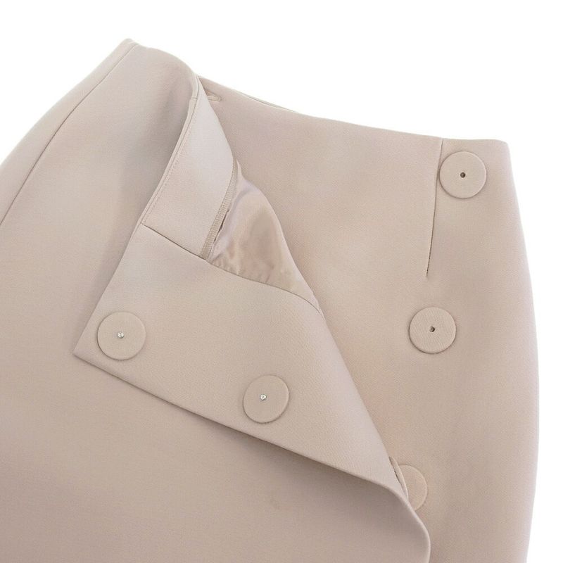 Prada 2020item Stretch Wool Knee Length Wrap Skirt 36 Women's Beige Pink