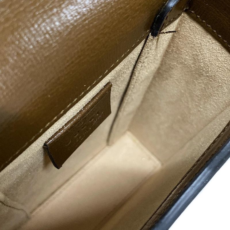 Gucci Shoulder Bag GG Plus GG Supremehorsebit 625615 Beige And Dark Brown Mini