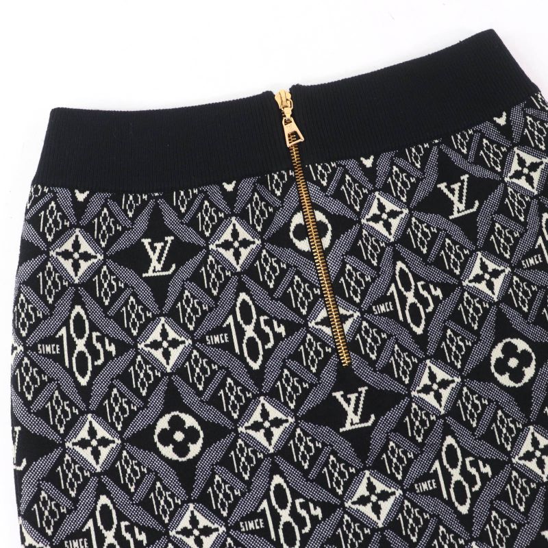 Louis Vuitton 21SS Wool Since1854 Monogram Knit Tight Skirt Black M Made In