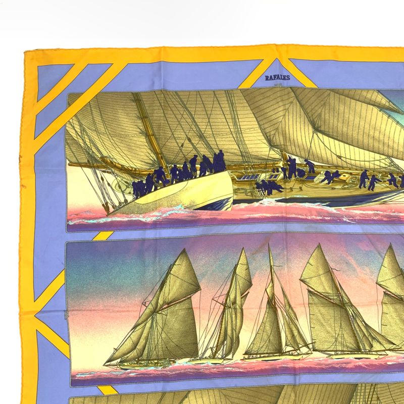 Hermes Carre 90 Rafales Spree Ship Multicolor Large Scarf 100% Silk