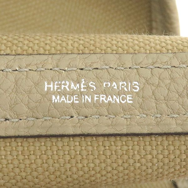 Hermes Tote Garden Party GM Negonda Toile Militaire Pouss Iere Silver Hardware