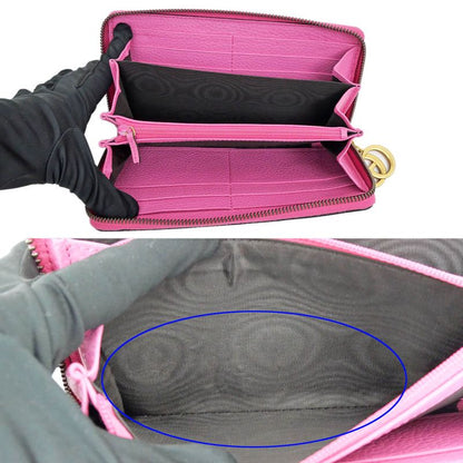 Gucci GG marmont Zip Around 409392 1147 Pink Long Wallet