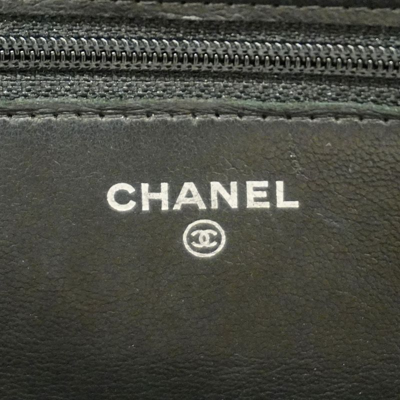 Chanel Shoulder Wallet Matelasse Lambskin Black Silver Hardware Women