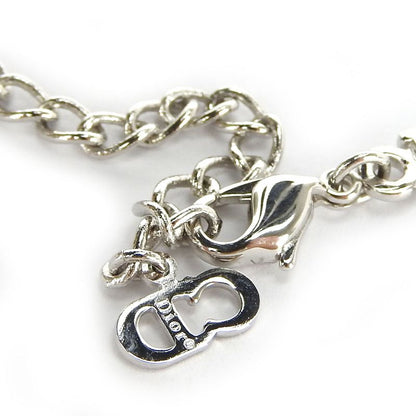 Christian Dior Necklace Metal Silver Hardware Fang Motif Plated Accessory
