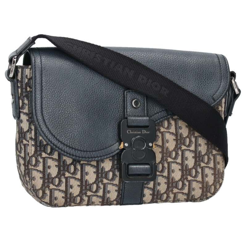 Dior 1adpo049yks Leather Switched Oblique Shoulder Bag Men's
