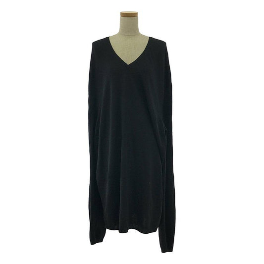 Prada | Wool V-neck Knit Dress | 50 | Black | Women