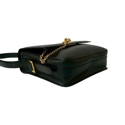 Celine Vintage Logo Ring Hardware Calf Leather Shoulder Bag
