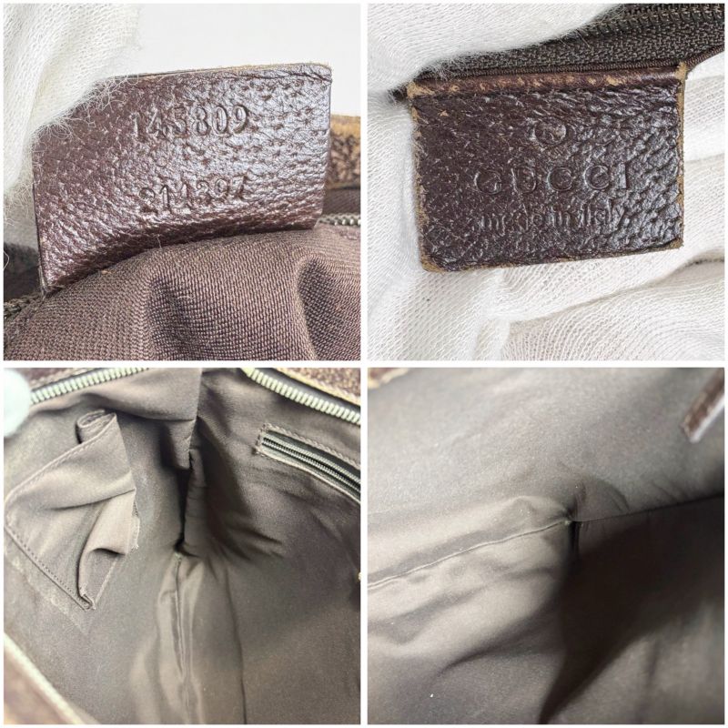 Gucci Shoulder Bag Sherry Line GG Canvas Brown Tricolor Crossbody Bag