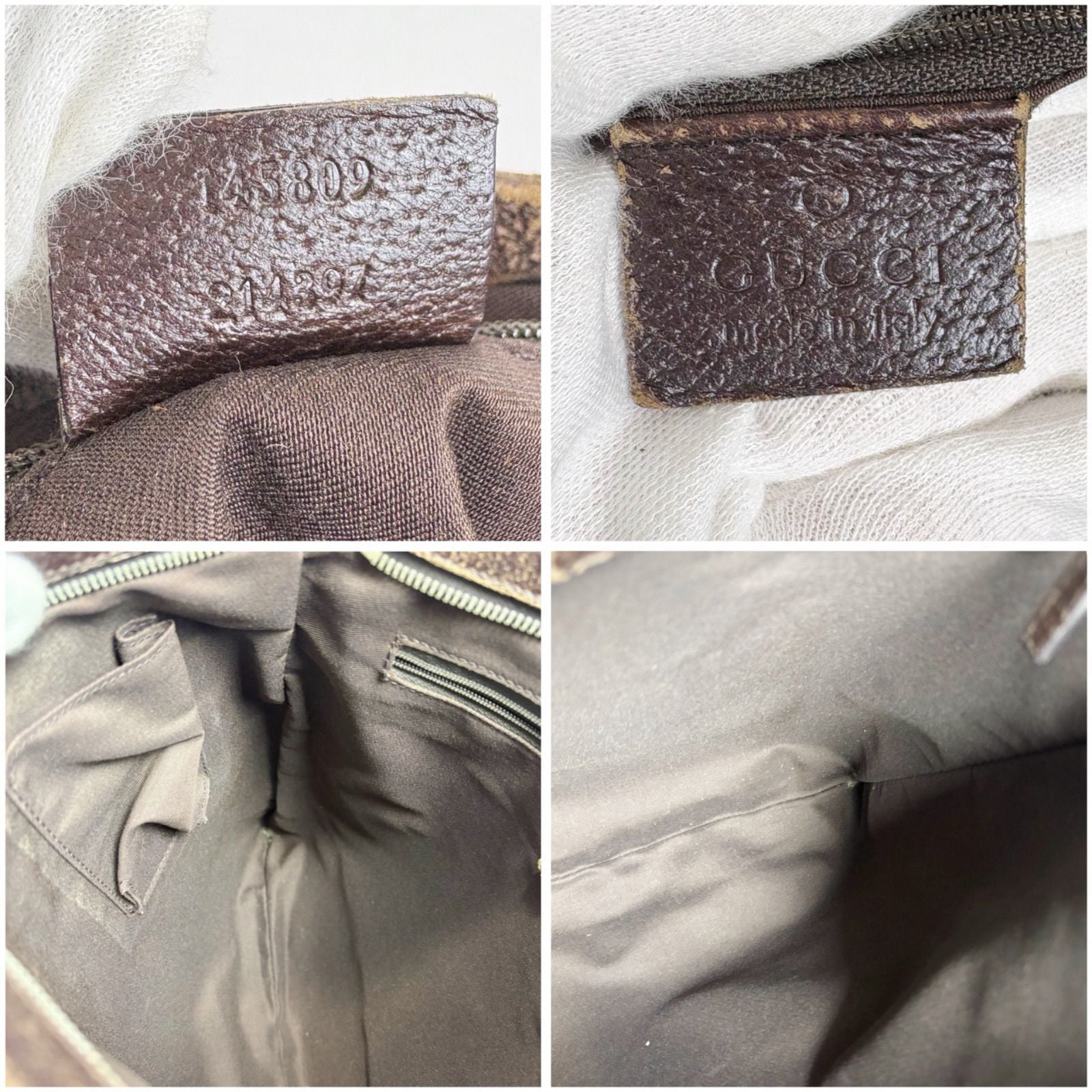 Gucci Shoulder Bag Sherry Line Gg Canvas Brown Tricolor Crossbody Bag