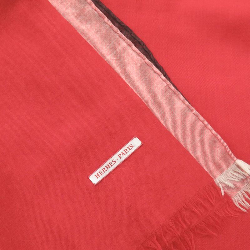 Hermes Cashmere Red Stole Red 0454 Hermes