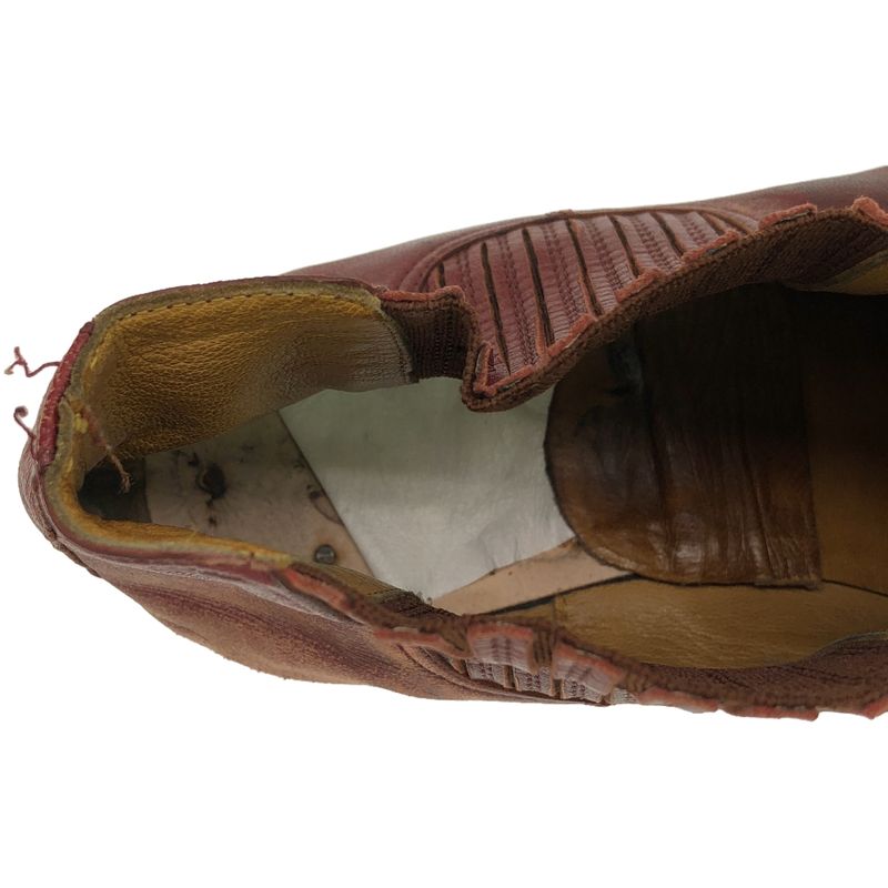 Hermes Side Gore Leather Boots Red 41 1 2