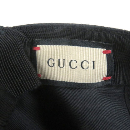 Gucci 23AW 751400 Logo Patch Rubberized Baseball Cap Black L/59cm (23.23in)