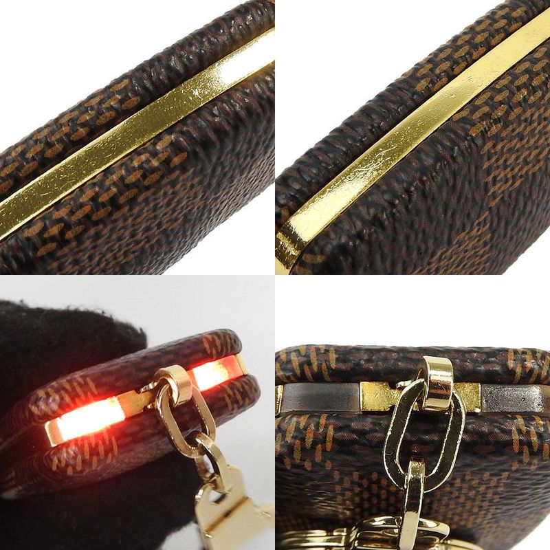 Louis Vuitton Key Holder Key Ring Light Astropyr M66186 Damier Ebène Gold