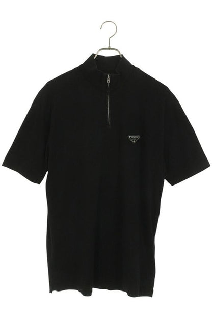 Prada Ujn917 S000 1YR4 Triangle Logo Plate Zip T-shirt Men's M