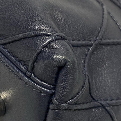 Dior/christian Dior Tote Bag Granville Navy Leather