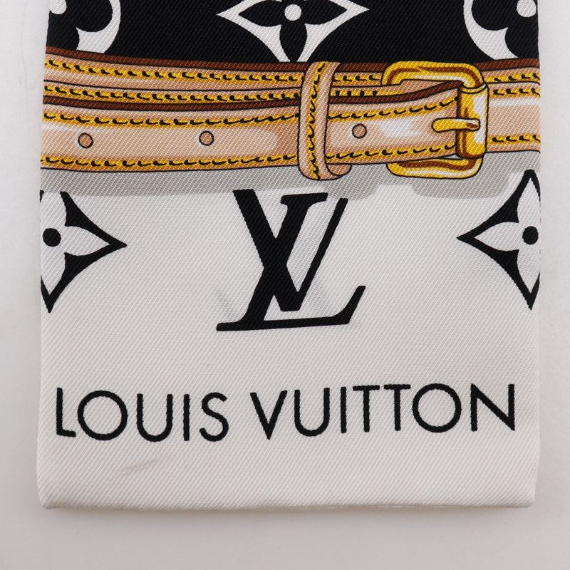 Louis Vuitton Bandeau Monogram Confidential M78656 Silk White Women's Scarf