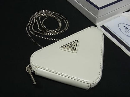 Prada 1nr005 Leather Chain Crossbody Shoulder Bag Mini Bag Pouch