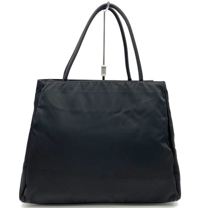 Prada Tote Handbag Black Nylon Women Men Triangle Logo