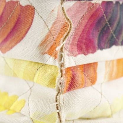 Chanel Chain Tote Colorama Coco Mark Canvas Multicolor/white Women's Tote Bag