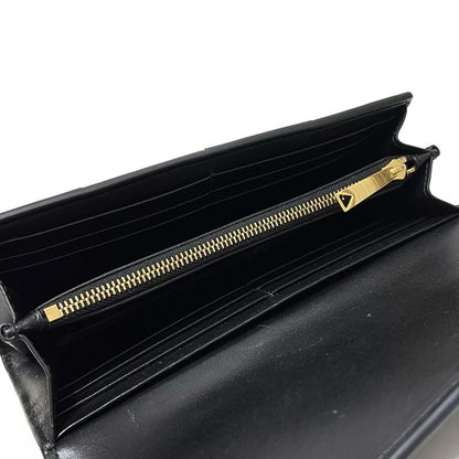 Bottega Veneta Cassette Large Flap Wallet 814661 Vcqc4 8425 Black Lambskin