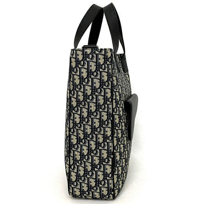 Christian Dior Tote Bag Navy Gray Oblique