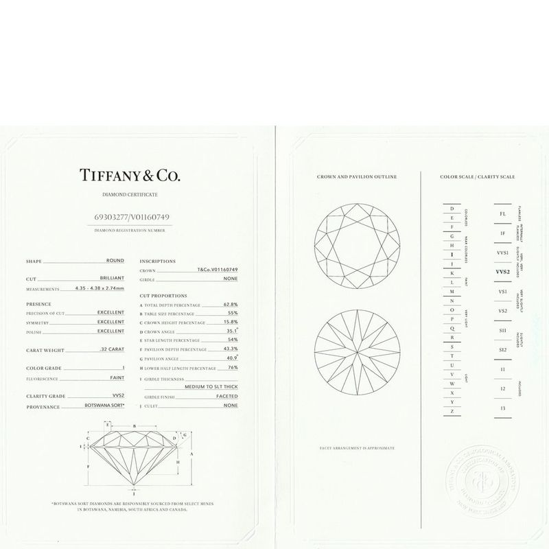 Tiffany & Co Harmony 032ct I-vvs2-3ex Diamond Ring Pt950