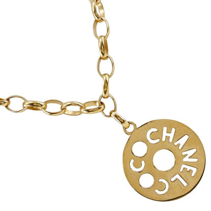 Chanel Round Logo Vintage Gold Plated Ladies 170g Necklace
