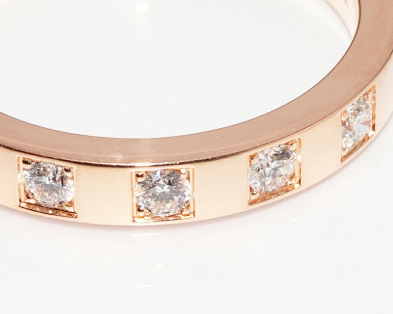 Bulgari Ring 18K Pink Gold Diamond 5P (017ct) Marry Me Wedding Ring 355772