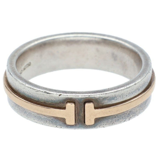Tiffany & Co T TWO 18K Silver Combination Ring Men's Size 17