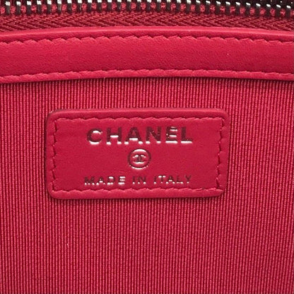 Chanel CC Logo Quilted Gabriel Lambskin Hand Clutch Black