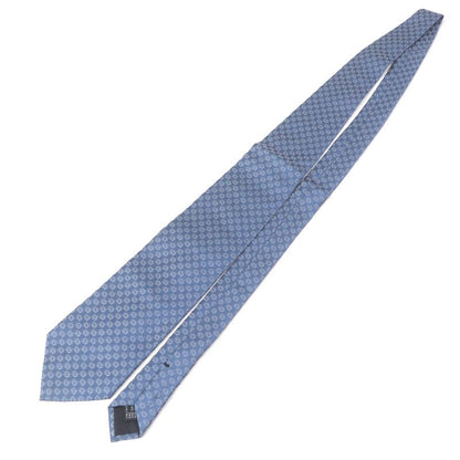Gucci 100% Silk GG Logo All-over Pattern Cles Str Wide Tie Light Blue Made In