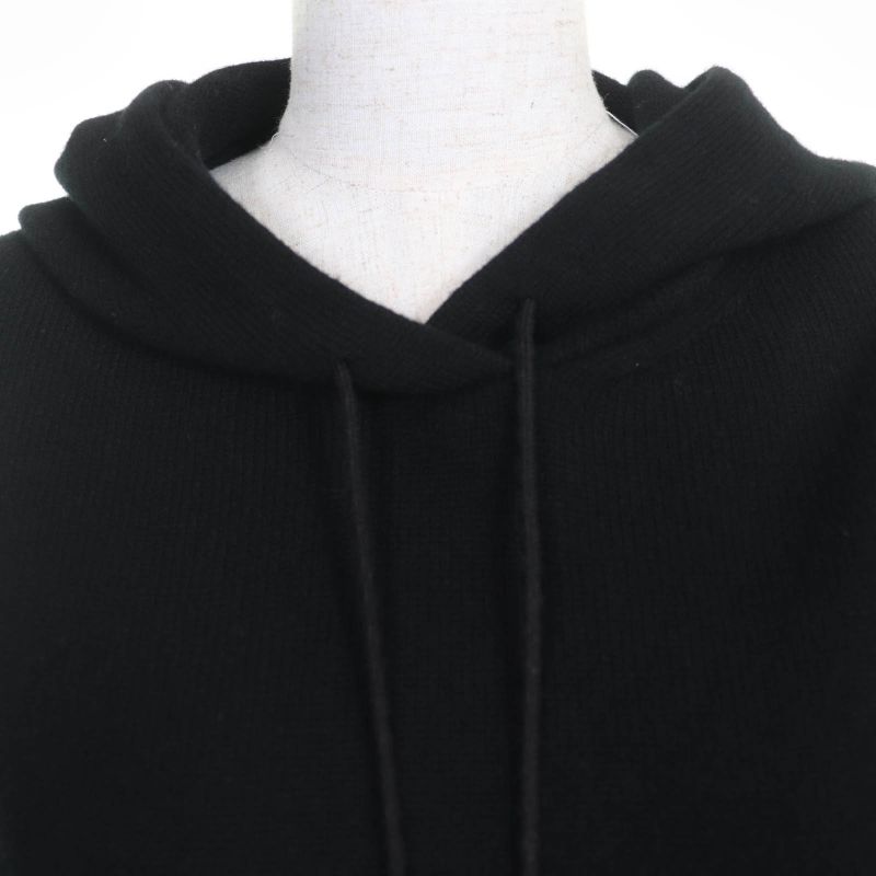 CHANEL P72799k10443 100% Cashmere Coco Mark Button 2WAY Cropped Knit Hoodie