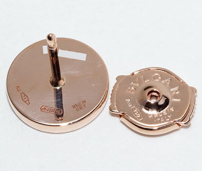 Bulgari Earrings 18K Pink Gold Onyx Bulgari Single Earrings Only One Side 354730