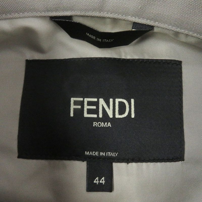 Fendi 2022 Fw1145 Fly Front FF Logo Embroidery Long Sleeve Safari Shirt Beige