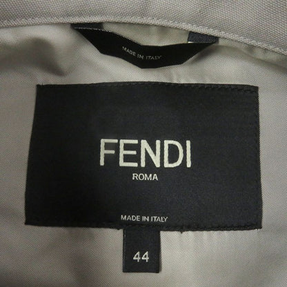 Fendi 2022 Fw1145 Fly Front FF Logo Embroidery Long Sleeve Safari Shirt Beige
