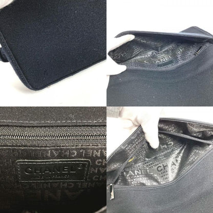 Chanel Shoulder Bag Ice Cube Cotton Black