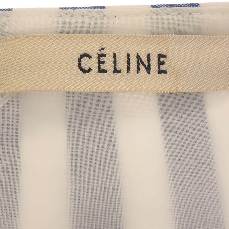 Celine Striped Ribbon Pullover Shirt 20ar9 6772 Blue 34