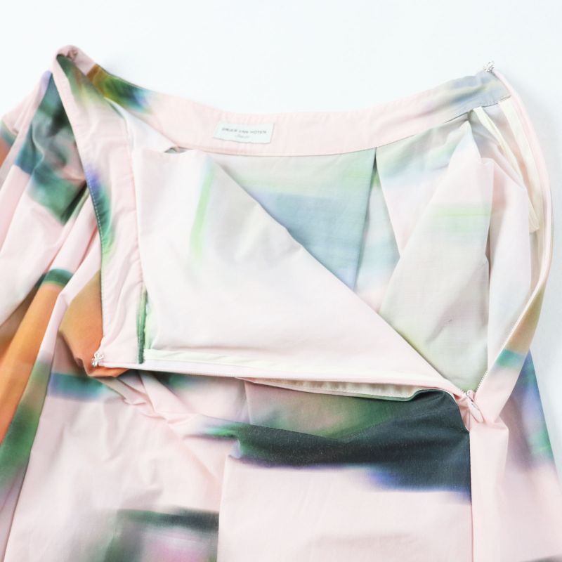 dries VAN Noten Dries Van Noten 22SS Marble Print Flared Long Skirt Pink Multi