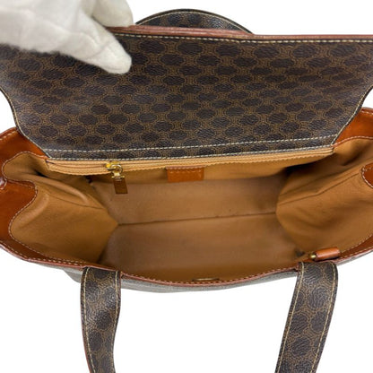 Celine Mini Tote Handbag Macadam Pattern Pvcleather Brown