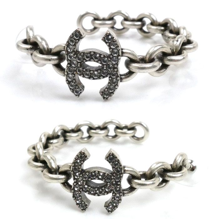 Chanel Metal Coco Mark Hoop Earrings Abd772 Ladies Pre-owned