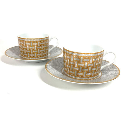 Hermes Mug Teacup And Saucer Mosaic 24 Gold Porcelain