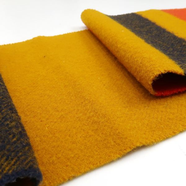 Hermes Cabas Wool Muffler Striped Mustard Yellow Hermes