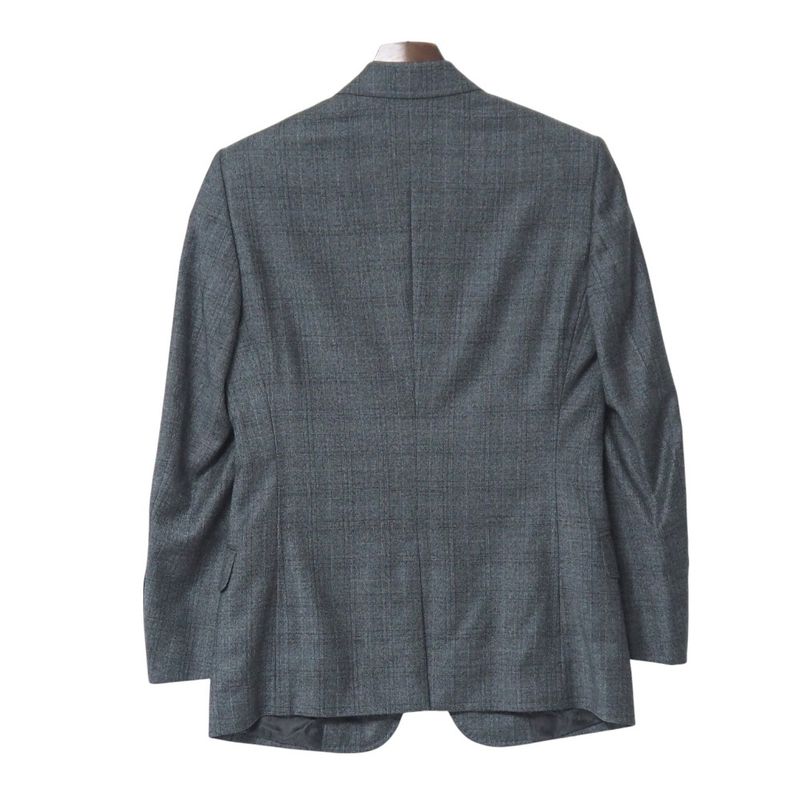 Gucci Suit Size 7-46 R Check Bleather Tailored Single Jacket 2B Tapered