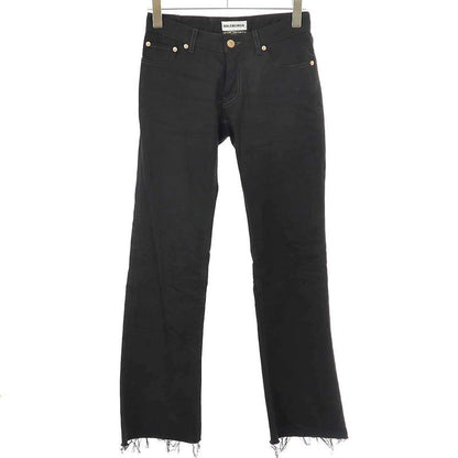 Balenciaga 21ss Cut-Off Damaged Denim Pants 657647 Tjw63 Black 25