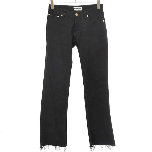 Balenciaga 21ss Cut-Off Damaged Denim Pants 657647 Tjw63 Black 25
