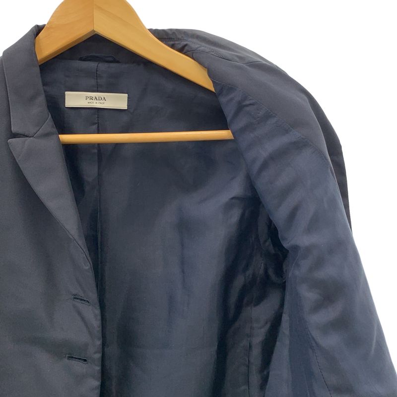 Prada | 2019 | Silk-blend 3B Tailored Jacket | 38 | Navy | Women