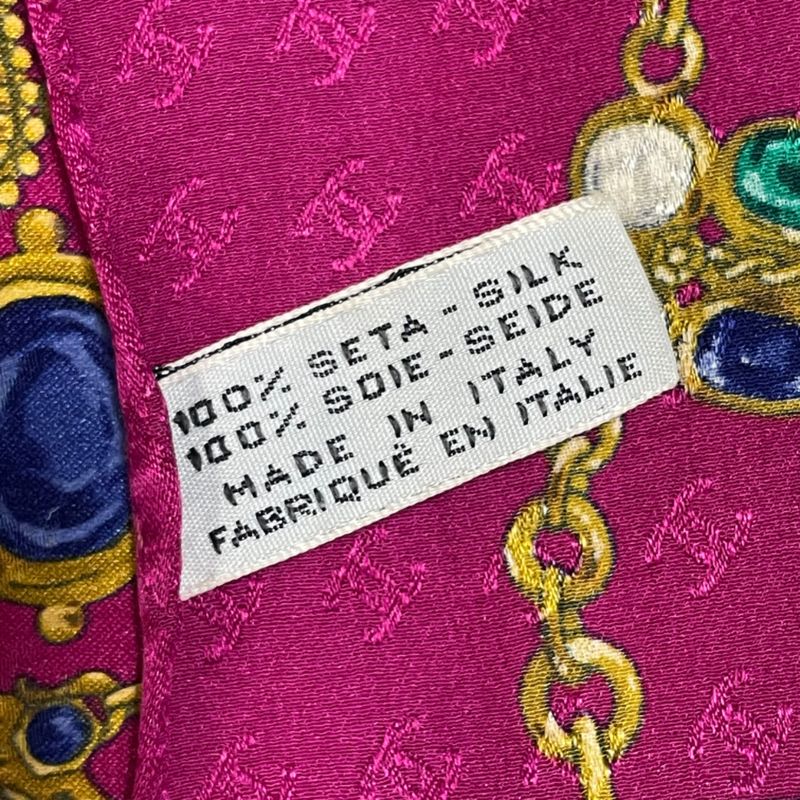 Chanel Jewelry Scarf Silk Pink Multicolor