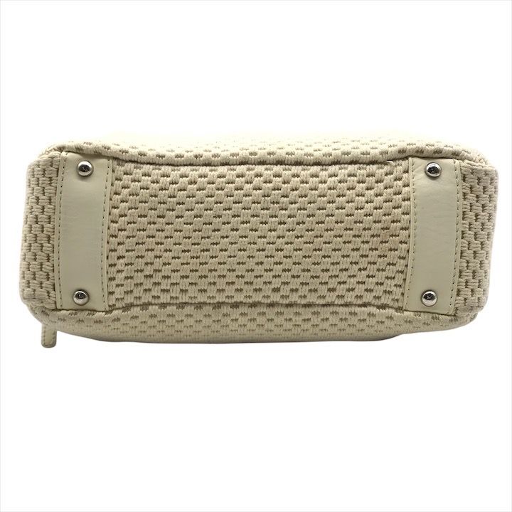 Chanel Lambskin Leather Knit Hand Ivory Shoulder Bag